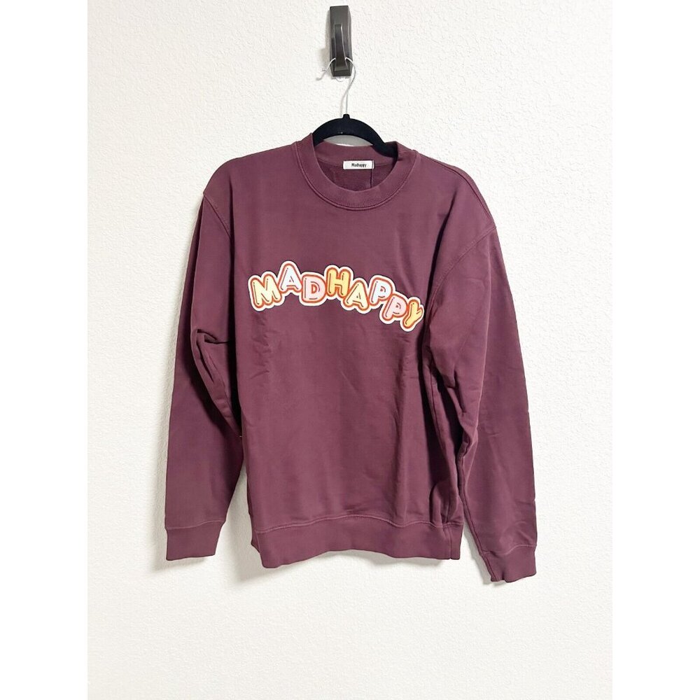 MadHappy Crush Universal Crewneck In Maroon‎ Dark Red Candy Block Letters Medium